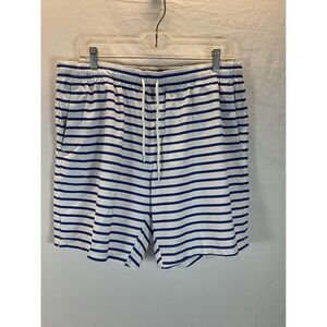MeUndies‎ Men's blue striped Swim Trunks Size XL  lined pockets